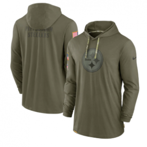 Pittsburgh Steelers 2022 Olive Salute to Service Tonal Pullover Hoodie