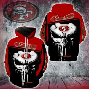 San Francisco 49ers Skull 3D Pullover Hoodies