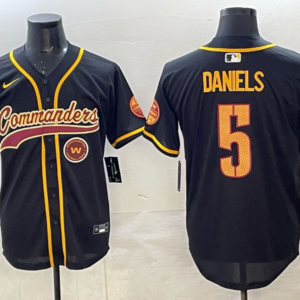 Nike Washington Commanders 5 Jayden Daniels Black Baseball Vapor Limited Men Jersey