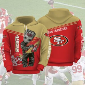 San Francisco 49ers Punisher Skull Tree Football 3D Hoodie