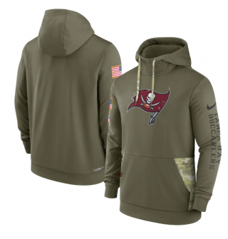 Tampa Bay Buccaneers 2022 Olive Salute to Service Therma Performance Pullover Hoodie