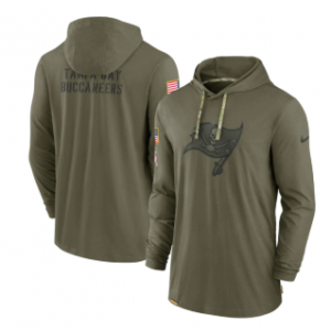 Tampa Bay Buccaneers 2022 Olive Salute to Service Tonal Pullover Hoodie