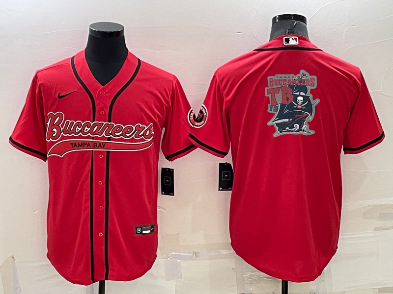 Nike Buccaneers Blank Red Vapor Baseball Logo Limited Men Jersey