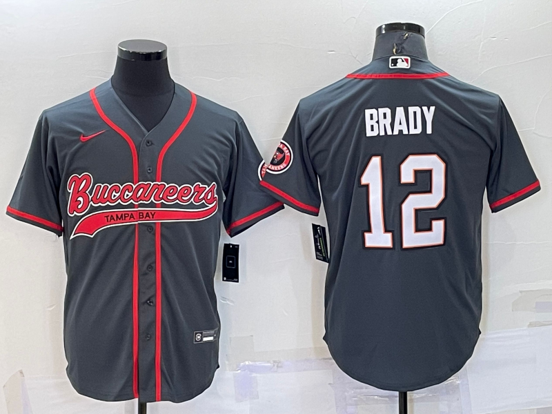 Nike Buccaneers 12 Tom Brady Grey Vapor Baseball Limited Men Jersey