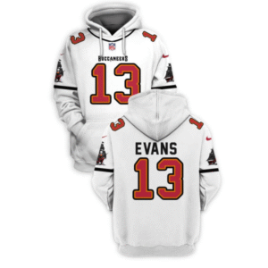 Buccaneers 13 Mike Evans White 2021 Stitched New Hoodie