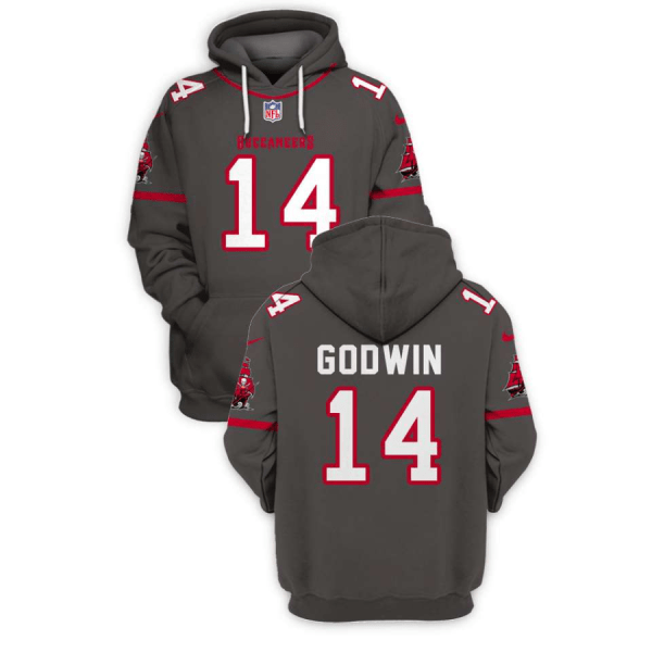 Buccaneers 14 Chris Godwin Grey 2021 Stitched New Hoodie
