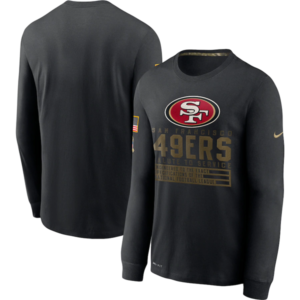 San Francisco 49ers 2020 Black Salute To Service Sideline Performance Long Sleeve Hoodie