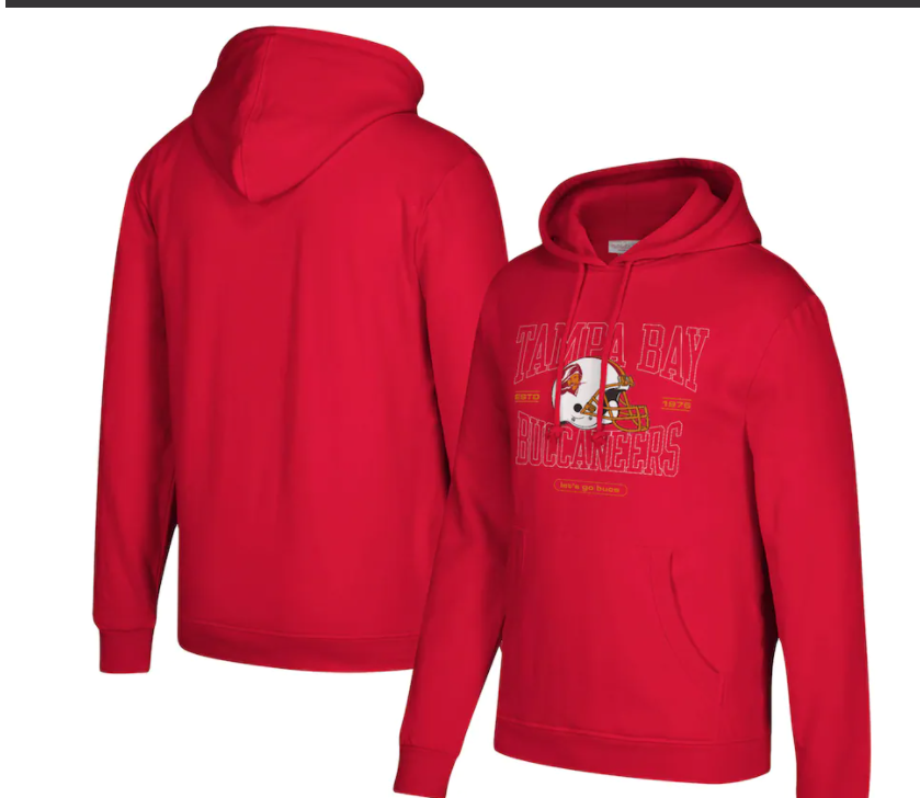 Buccaneers Mitchell & Ness Red Classic Helmet Pullover Hoodie