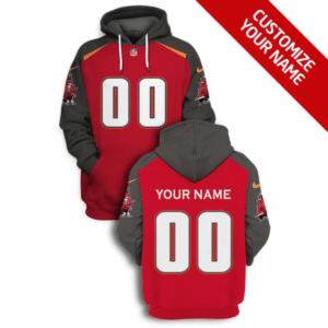 Buccaneers Customized Red Grey 2021 Stitched New Hoodie