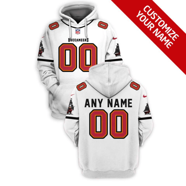 Buccaneers Customized White 2021 Stitched New Hoodie