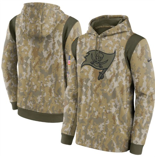 Nike Tampa Bay Buccaneers Camo 2021 Salute To Service Therma Performance Pullover Hoodie