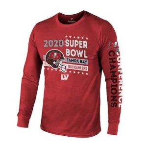 Buccaneers Branded 2020 NFC Champions Touchback 2-Hit Long Sleeve Men T-Shirt