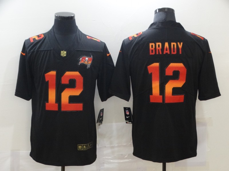 Nike Buccaneers 12 Tom Brady 2020 Black Fashion Limited Men Jersey