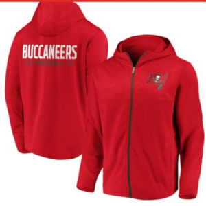 Buccaneers Red Zip Hoodie