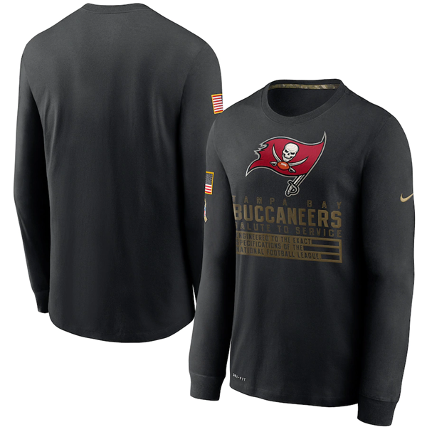 Tampa Bay Buccaneers 2020 Black Salute To Service Sideline Performance Long Sleeve Hoodie