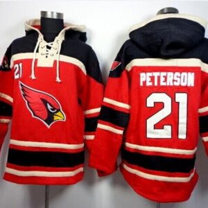 Arizona Cardinals 21 Patrick Peterson Red Sawyer Hooded Sweatshirt Hoodie