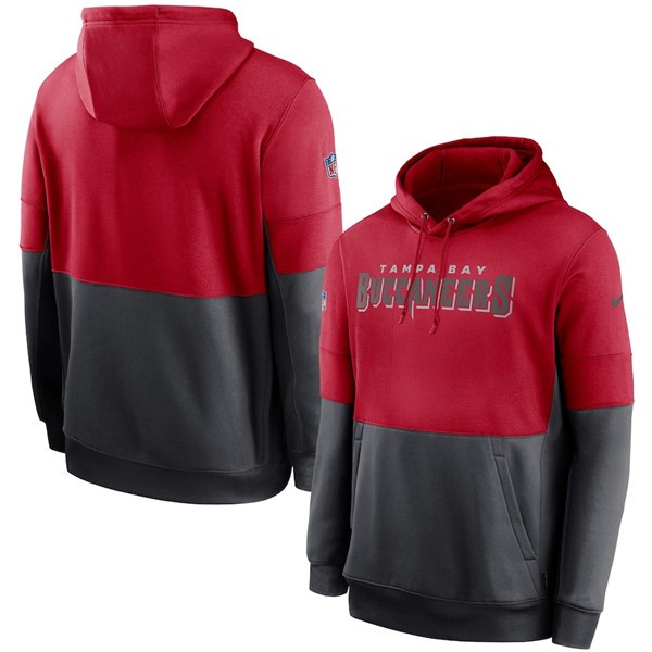 Buccaneers Red_Pewter Sideline Impact Lockup Performance Pullover Hoodie