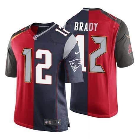 Nike Buccaneers & Patriots Tom Brady Split Limited Men Jersey
