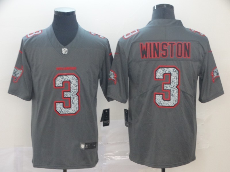 Nike Buccaneers 3 Jameis Winston Gray Static Vapor Untouchable Limited Men Jersey