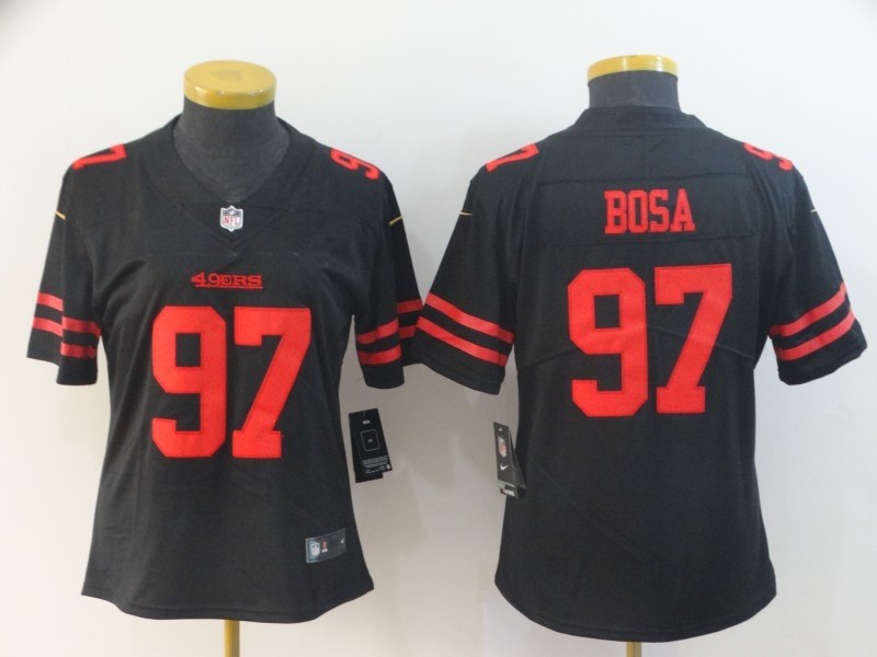 49ers 97 Nick Bosa Black 2019 Draft Vapor Untouchable Limited Women Jersey