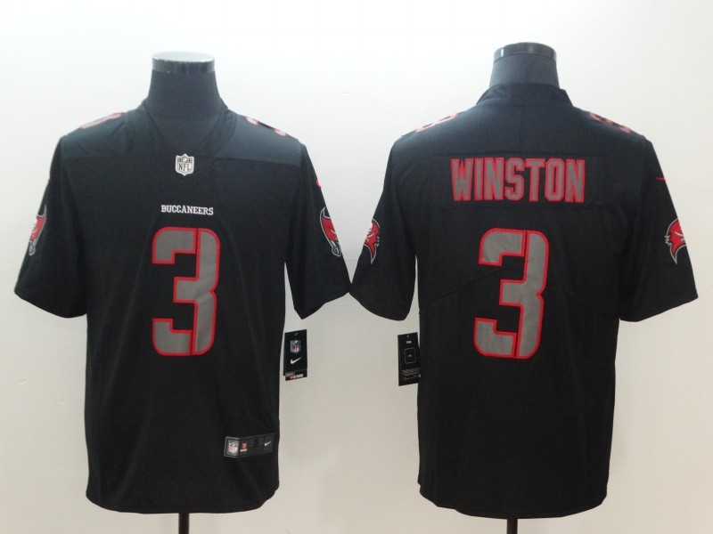 Nike Buccaneers 3 Jameis Winston Black Vapor Impact Limited Men Jersey