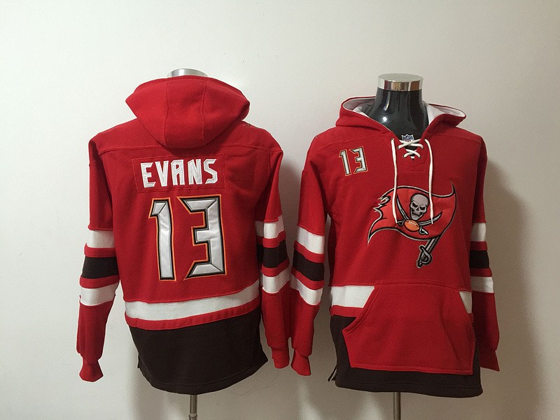 Nike Buccaneers 13 Mike Evans Red Pullover Hoodie