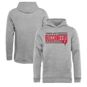 Tampa Bay Buccaneers Pro Line Ash Side Stripe Pullover Youth Hoodie