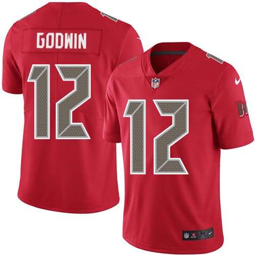 Nike Buccaneers 12 Chris Godwin Red Team Color Vapor Untouchable Limited Men Jersey