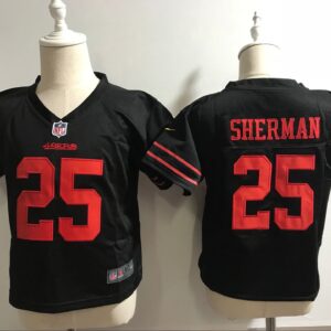 49ers 25 Richard Sherman Black Toddler Jersey