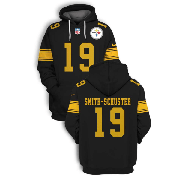 Steelers 19 JuJu Smith-Schuster Black Color Rush 2021 Stitched New Hoodie