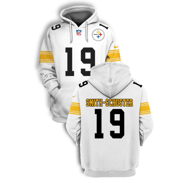Steelers 19 JuJu Smith-Schuster White 2021 Stitched New Hoodie