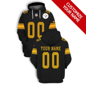 Steelers Customized Black Color Rush 2021 Stitched New Hoodie
