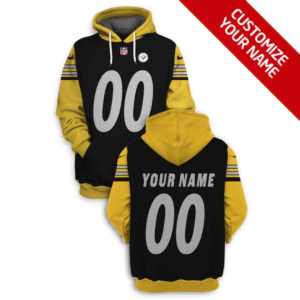 Steelers Customized Black Yellow 2021 Stitched New Hoodie