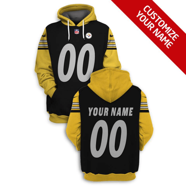 Steelers Customized Black Yellow 2021 Stitched New Hoodie