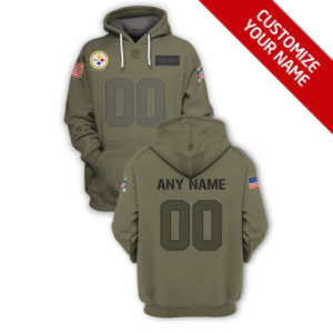 Steelers Customized Olive Salute To Service 2021 Stitched New Hoodie
