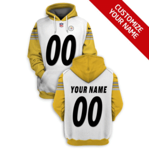 Steelers Customized White Yellow 2021 Stitched New Hoodie