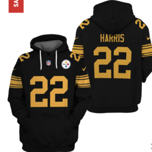 Steelers 22 Najee Harris Black Color 2021 Stitched New Hoodie
