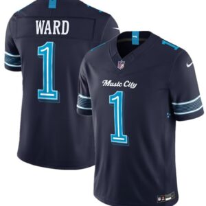 Tennessee Titans 1 Cameron Ward Navy 2026 Music City Rivalries F.U.S.E. Vapor Limited Men Jersey