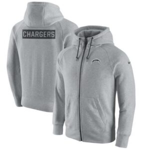San Diego Chargers Gridiron Gray 2.0 Full-Zip Hoodie