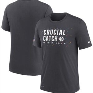 Steelers Charcoal 2021 Crucial Catch Performance T-Shirt