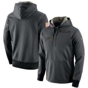 San Diego Chargers Anthracite Salute to Service Player Performance Hoodie