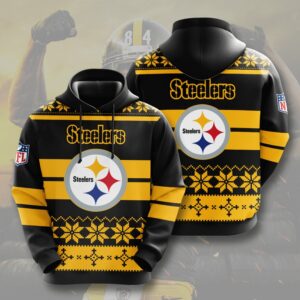 Pittsburgh Steelers The Pride Football Team Logo 3D Pocket Pullover Hoodie