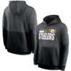 Steelers Charcoal_Black Gray Sideline Impact Lockup Performance Pullover Hoodie