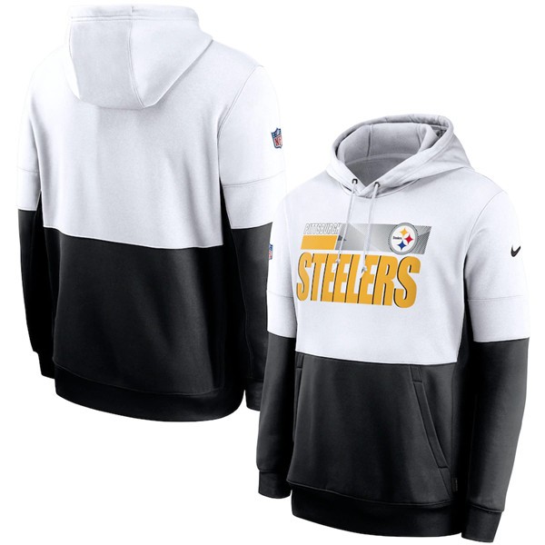 Steelers Charcoal_Black Sideline Impact Lockup Performance Pullover Hoodie
