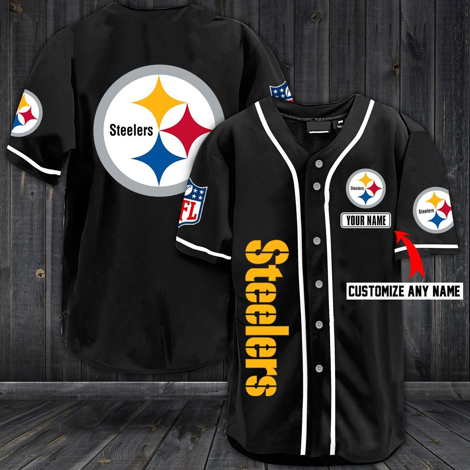 Pittsburgh Steelers Baseball Customized JerseyBaseball (3)