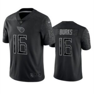 Nike Tennessee Titans 16 Treylon Burks Black Reflective Vapor Limited Men Jersey