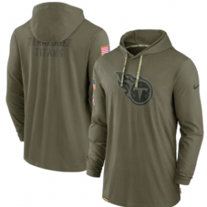 Tennessee Titans 2022 Olive Salute to Service Tonal Pullover Hoodie
