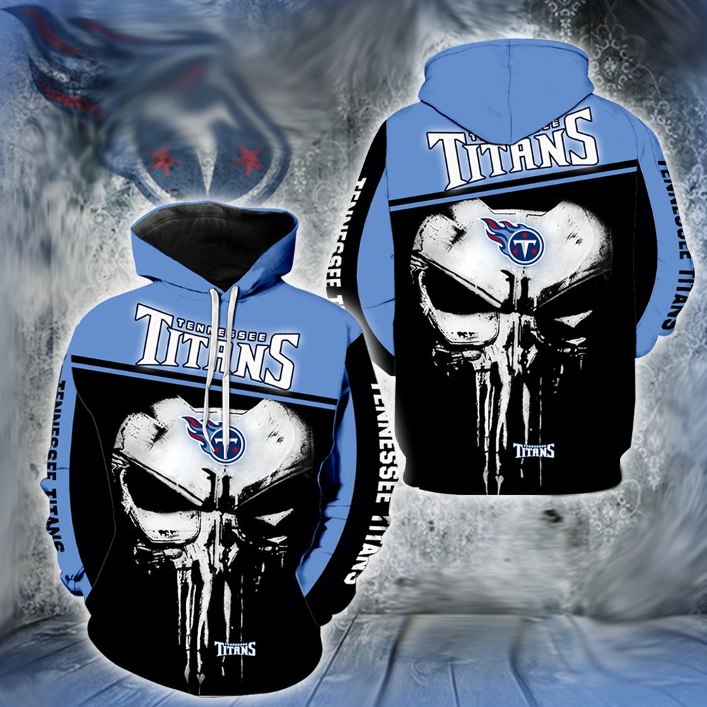 Tennessee Titans Skull 3D Pullover Hoodies