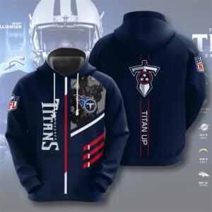 Tennessee Titans 3D Blue Hoodie Sweatshirt