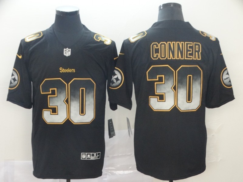 Nike Pittsburgh Steelers 30 James Conner Black 2019 Smoke Fashion Limited Men Jersey